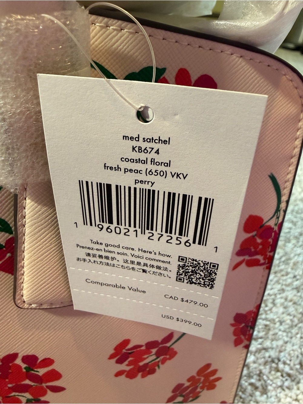 Kate Spade Coastal Floral Medium Satchel - Picture 3 of 8